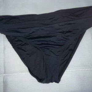 NWT La Blanca Black Island Goddess Shirred Band Hipster Bottoms Size 4 in Black